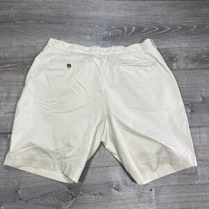 B Draddy Shorts Mens 36 White Chino Golf Casual Flat Front Pockets Summer